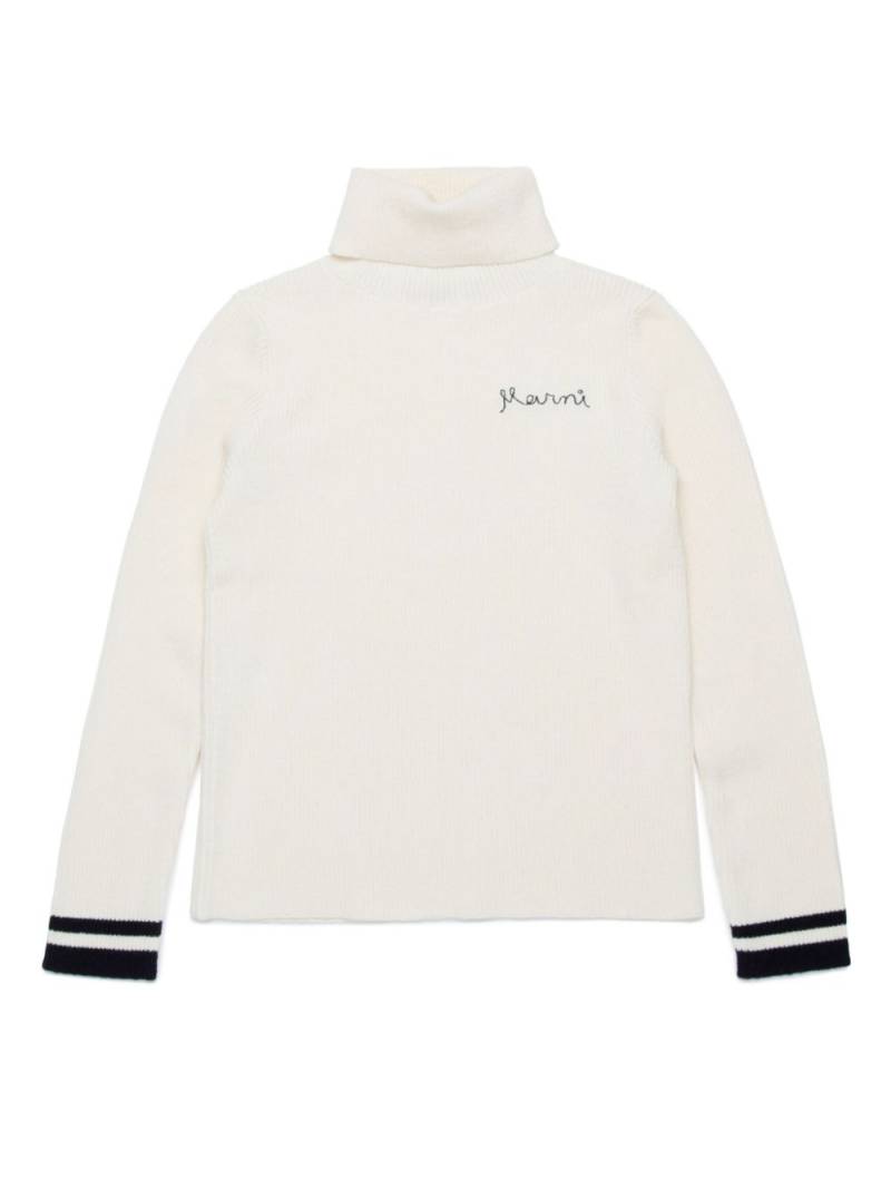 Marni Kids logo-embroidered jumper - Neutrals von Marni Kids