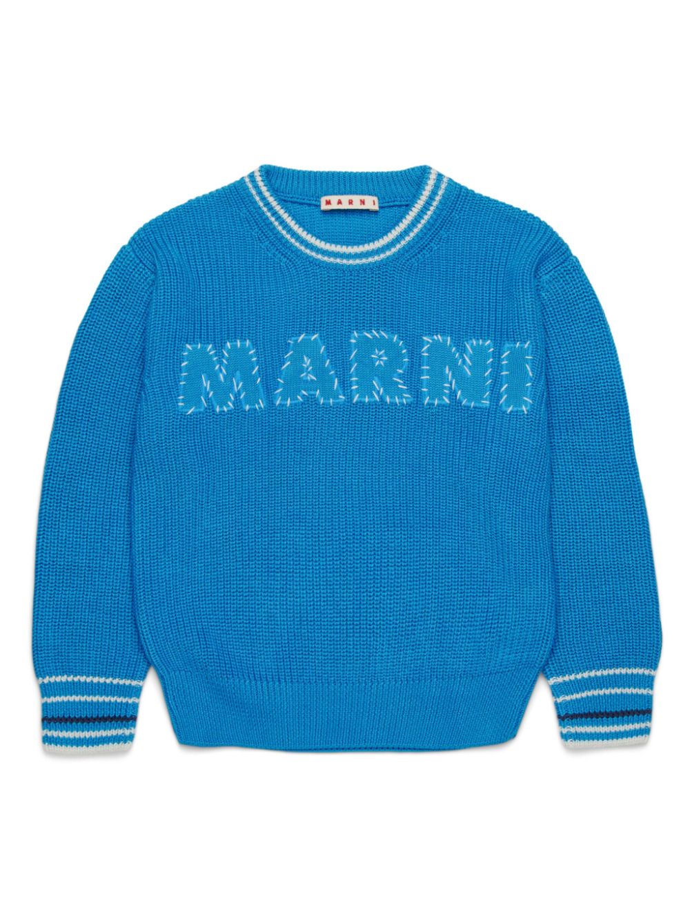 Marni Kids logo-embroidered sweater - Blue von Marni Kids