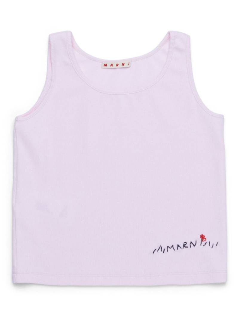 Marni Kids logo-embroidered tank top - Pink von Marni Kids