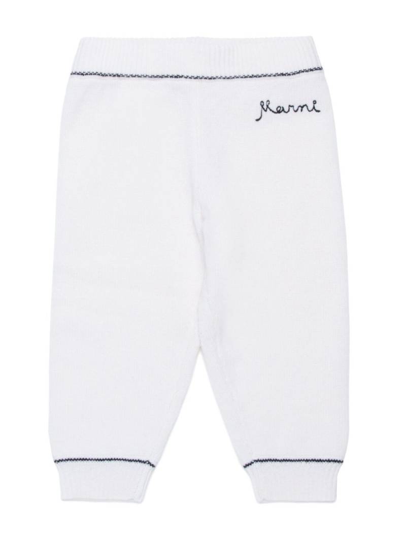 Marni Kids logo-embroidered tapered track pants - White von Marni Kids