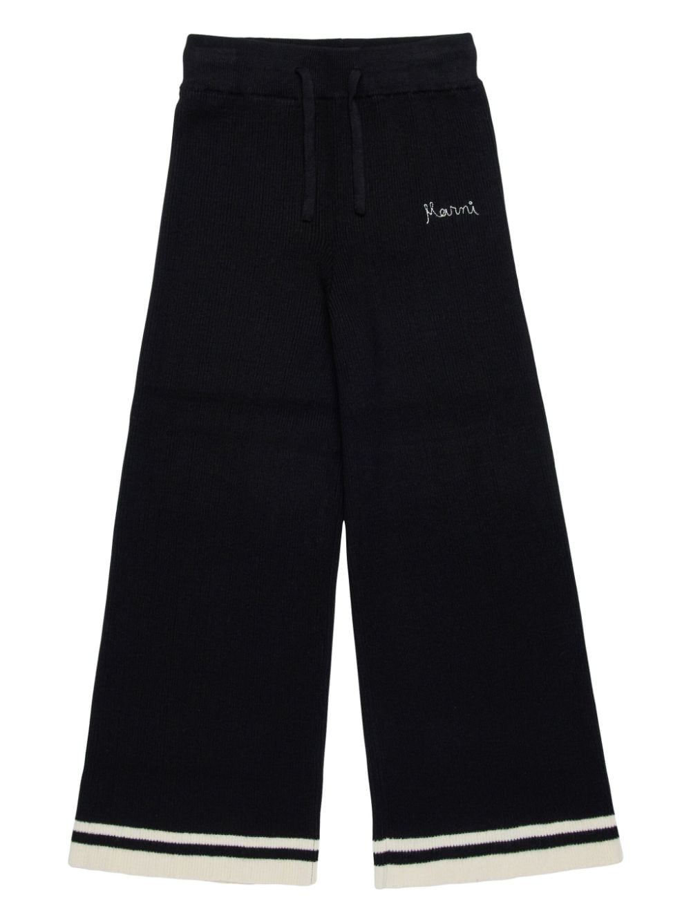 Marni Kids logo-embroidered trousers - Black von Marni Kids