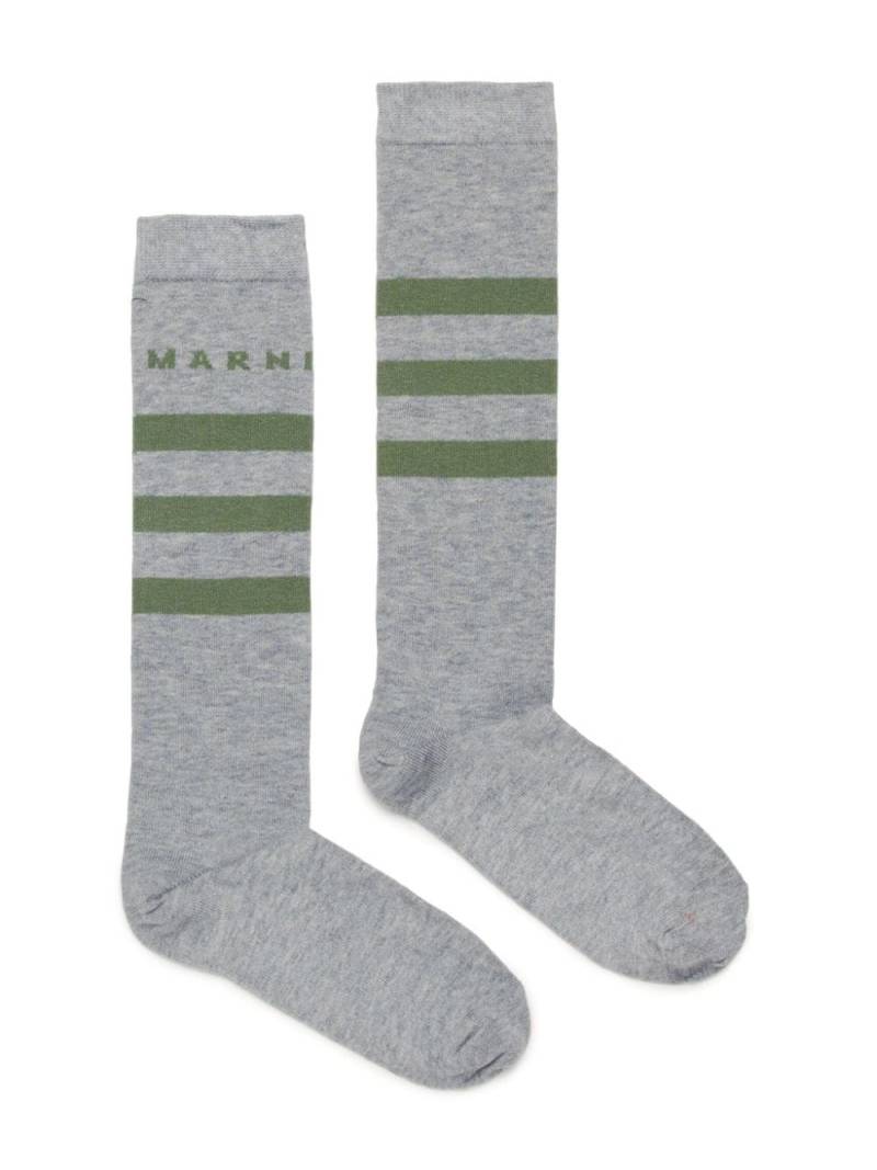 Marni Kids logo-jacquard knitted socks - Grey von Marni Kids