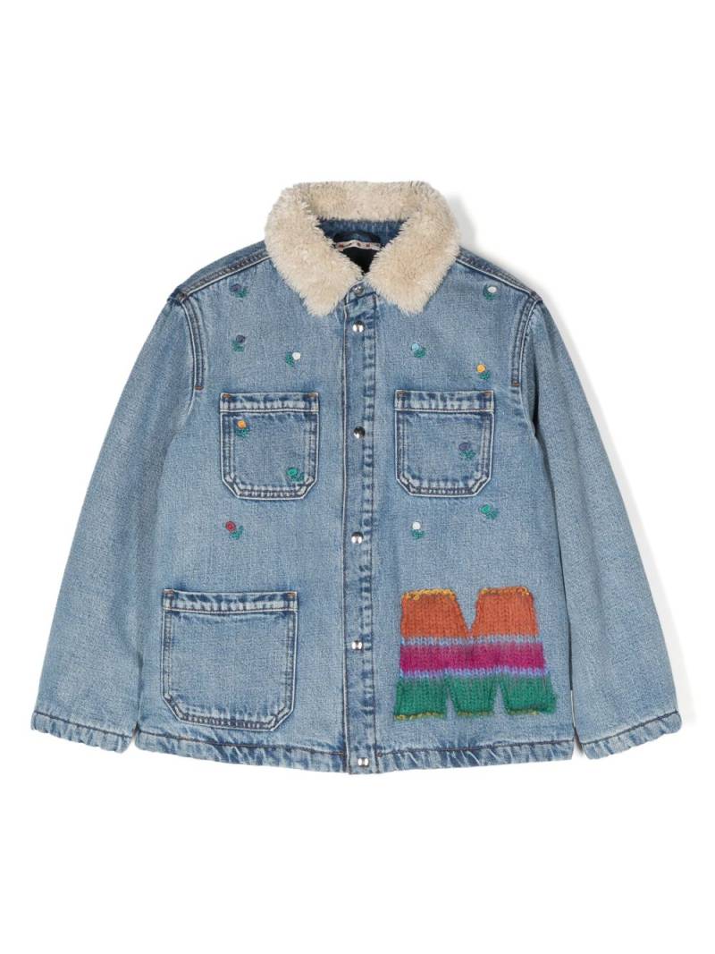 Marni Kids embroidered denim jacket - Blue von Marni Kids