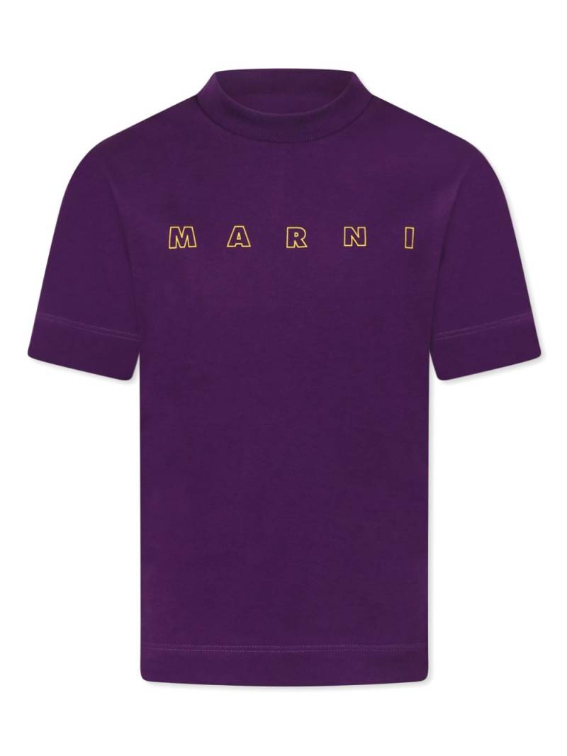 Marni Kids logo-print T-shirt - Purple von Marni Kids