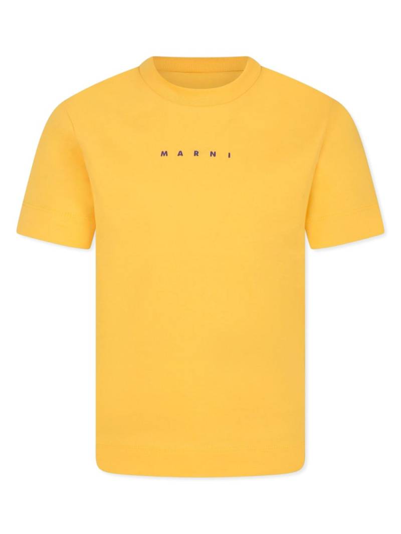 Marni Kids logo-print T-shirt - Yellow von Marni Kids