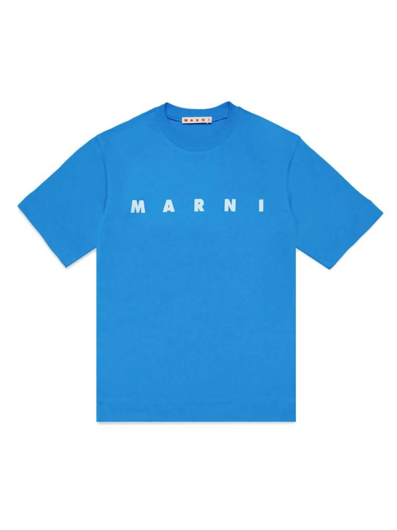 Marni Kids logo-print cotton T-shirt - Blue von Marni Kids