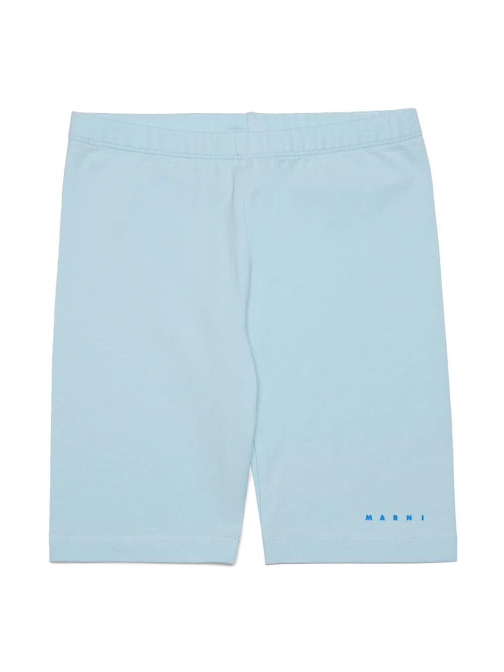 Marni Kids logo-print cotton shorts - Blue von Marni Kids