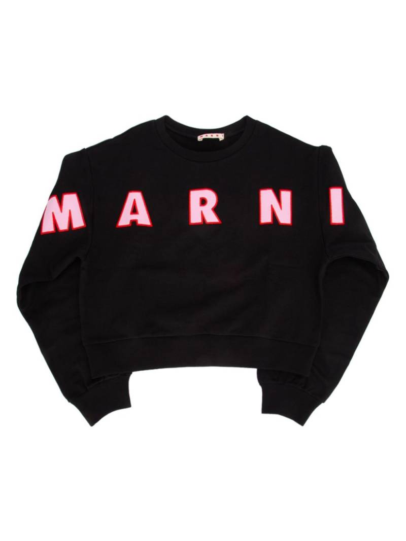 Marni Kids logo-print cotton sweatshirt - Black von Marni Kids