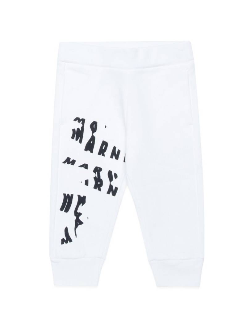 Marni Kids logo-print cotton track pants - White von Marni Kids