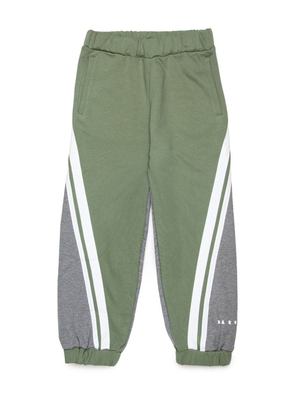 Marni Kids logo-print cotton trousers - Green von Marni Kids