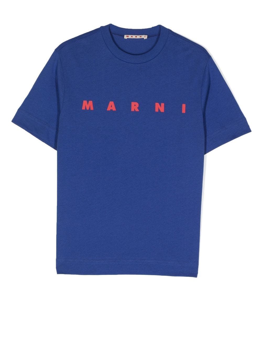 Marni Kids logo-print crew-neck T-shirt - Blue von Marni Kids