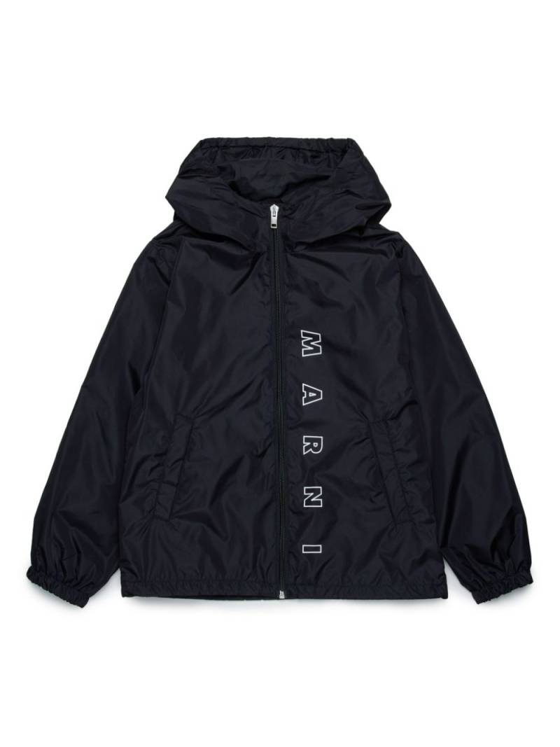 Marni Kids logo-print hooded jacket - Black von Marni Kids