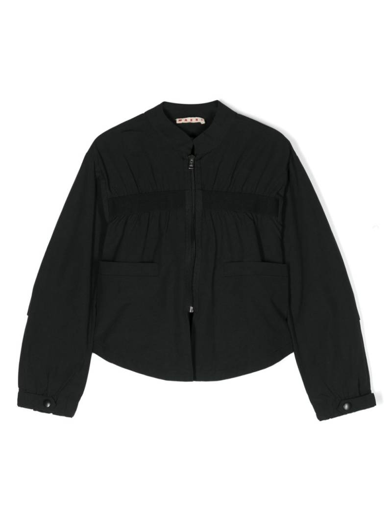 Marni Kids logo-tape twill jacket - Black von Marni Kids