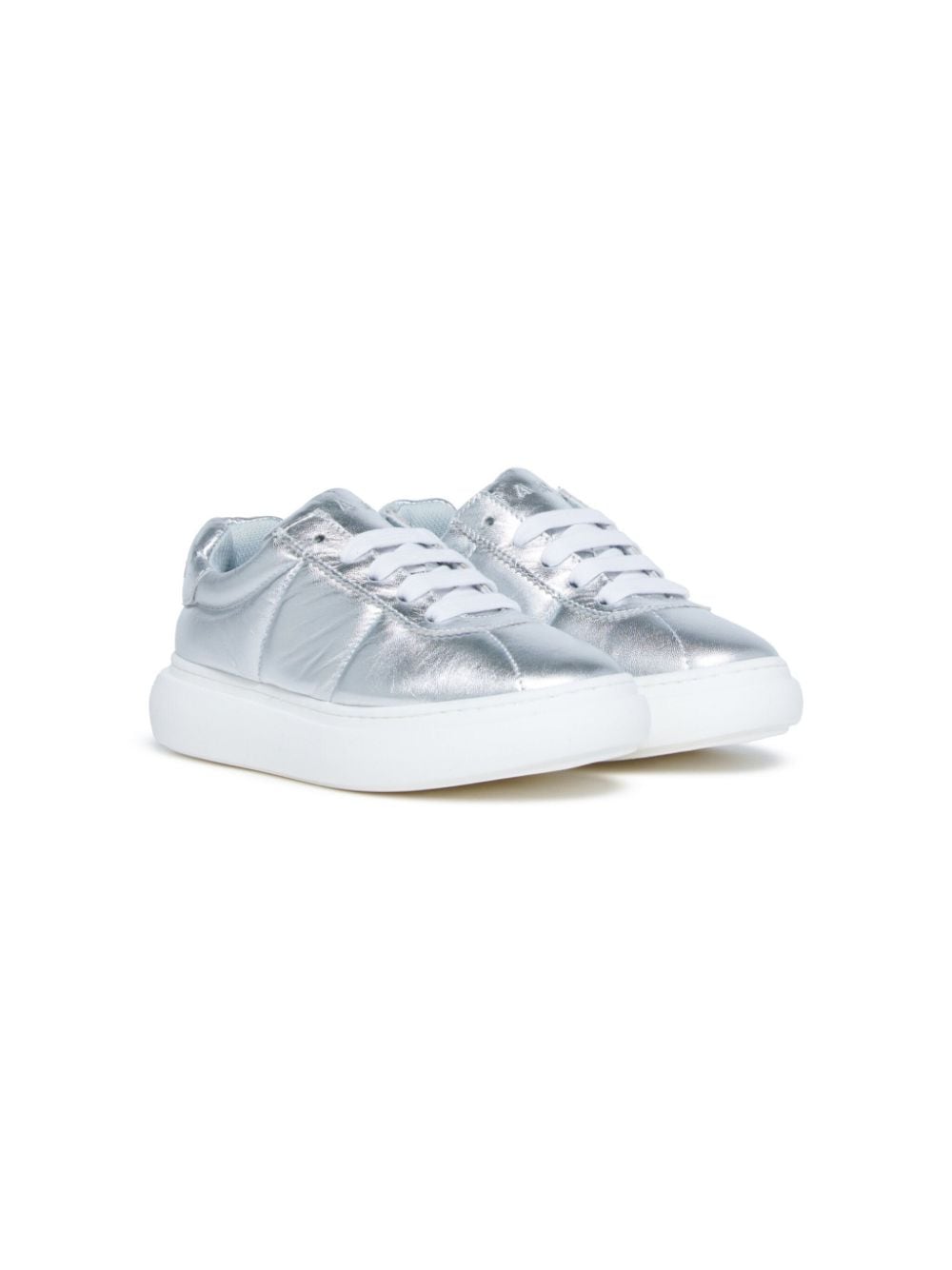 Marni Kids metallic-finish lace-up sneakers - Silver von Marni Kids