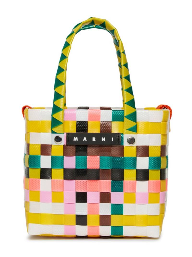 Marni Kids micro Basket tote bag - Yellow von Marni Kids