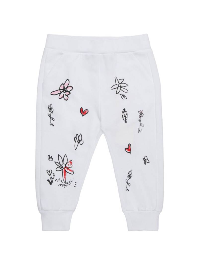 Marni Kids printed track pants - White von Marni Kids