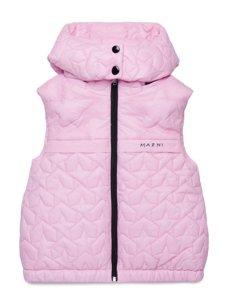 Marni Kids star quilt hooded gilet - Pink von Marni Kids