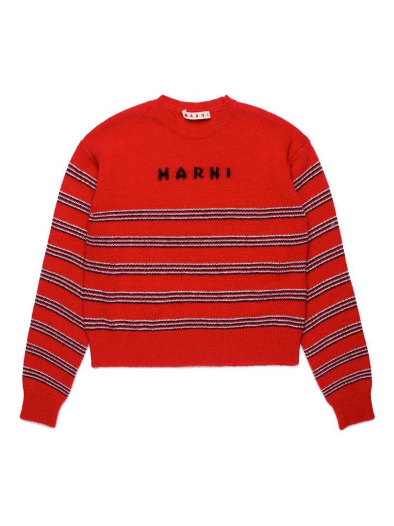 Marni Kids striped crew-neck jumper - Red von Marni Kids