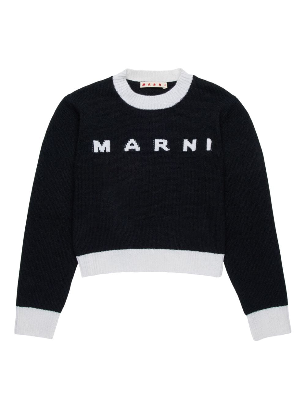 Marni Kids trimmed intarsia jumper - Black von Marni Kids