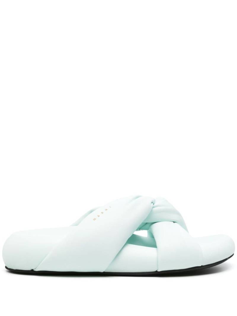 Marni Bubble twist-detail leather slides - Blue von Marni