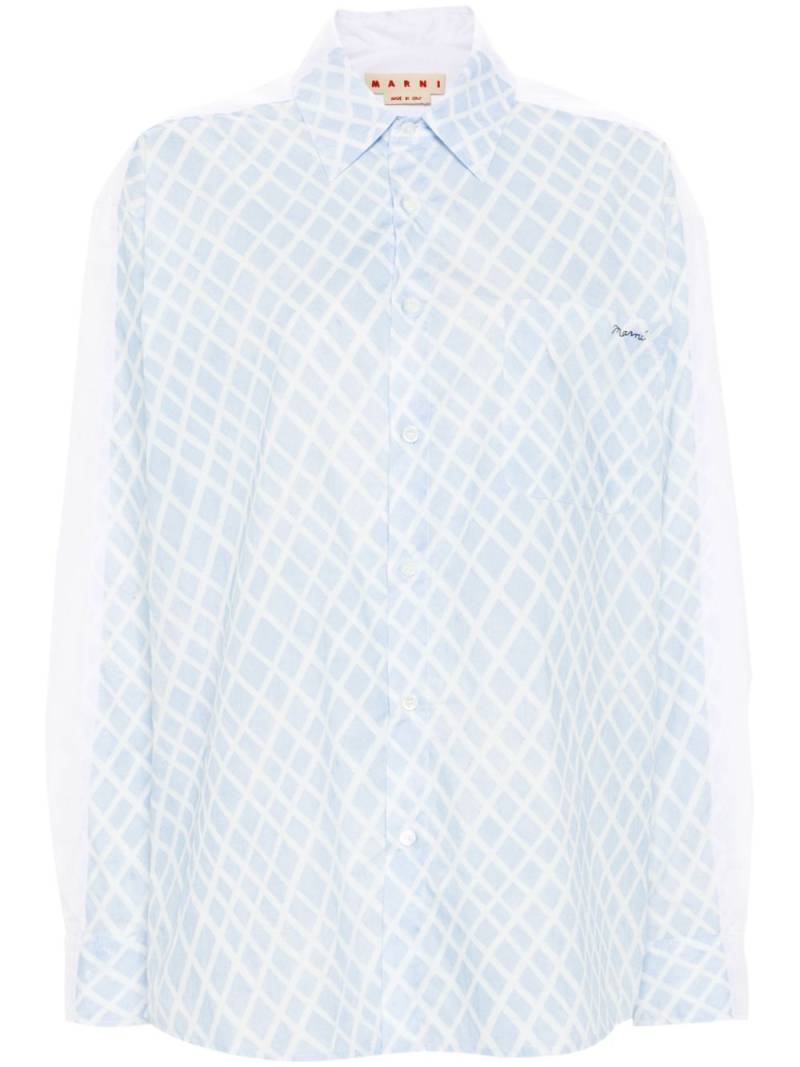 Marni Landscapes poplin shirt - Blue von Marni