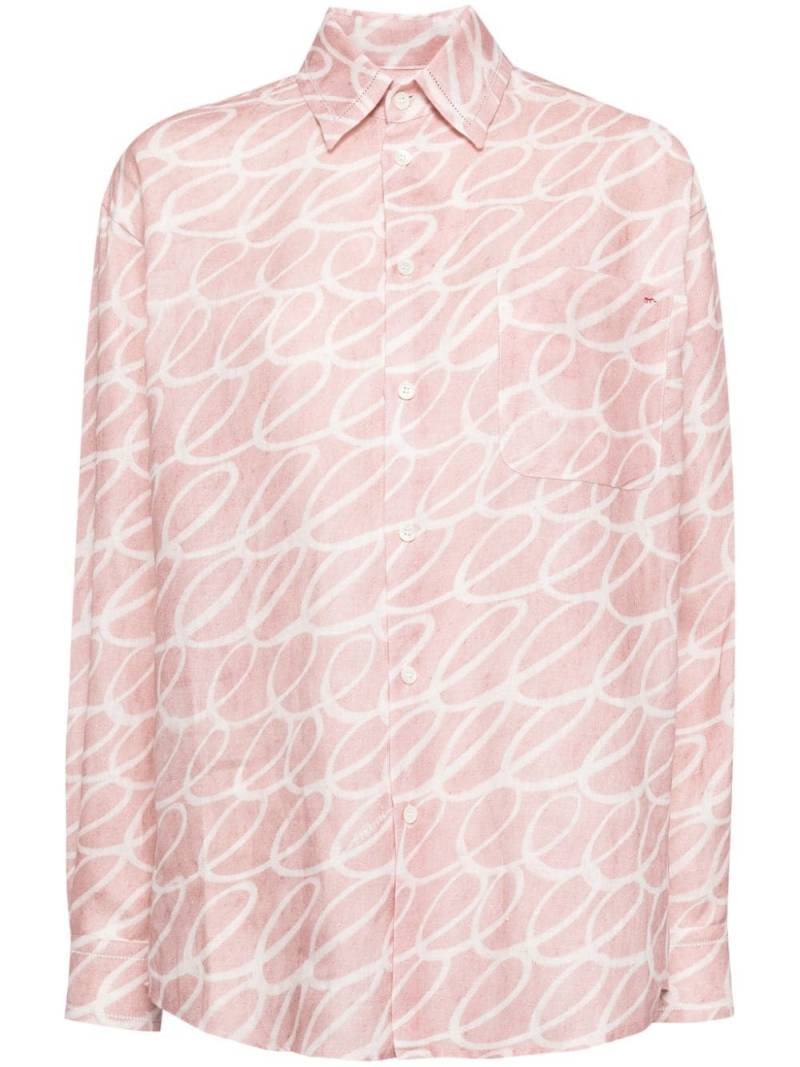 Marni Landscapes-print poplin shirt - Pink von Marni