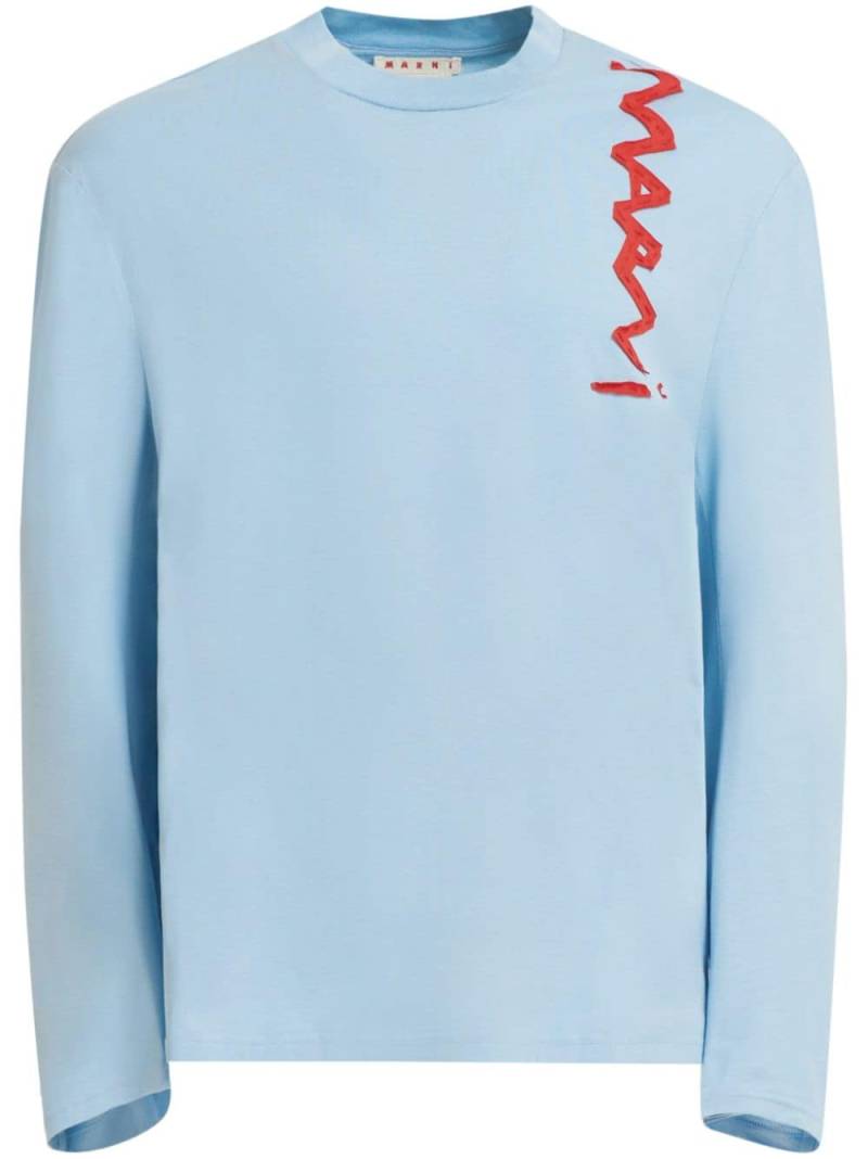 Marni Lettering-deteiling t-shirt - Blue von Marni