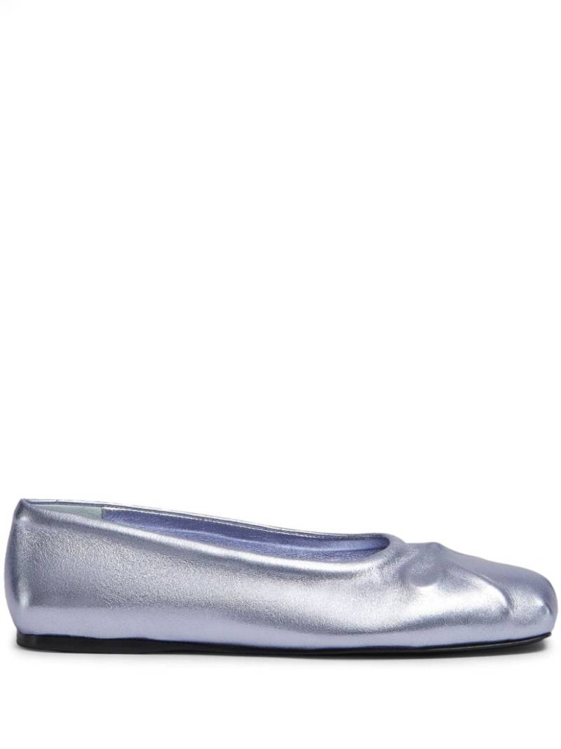 Marni Little Bow metallic ballerina shoes - Blue von Marni