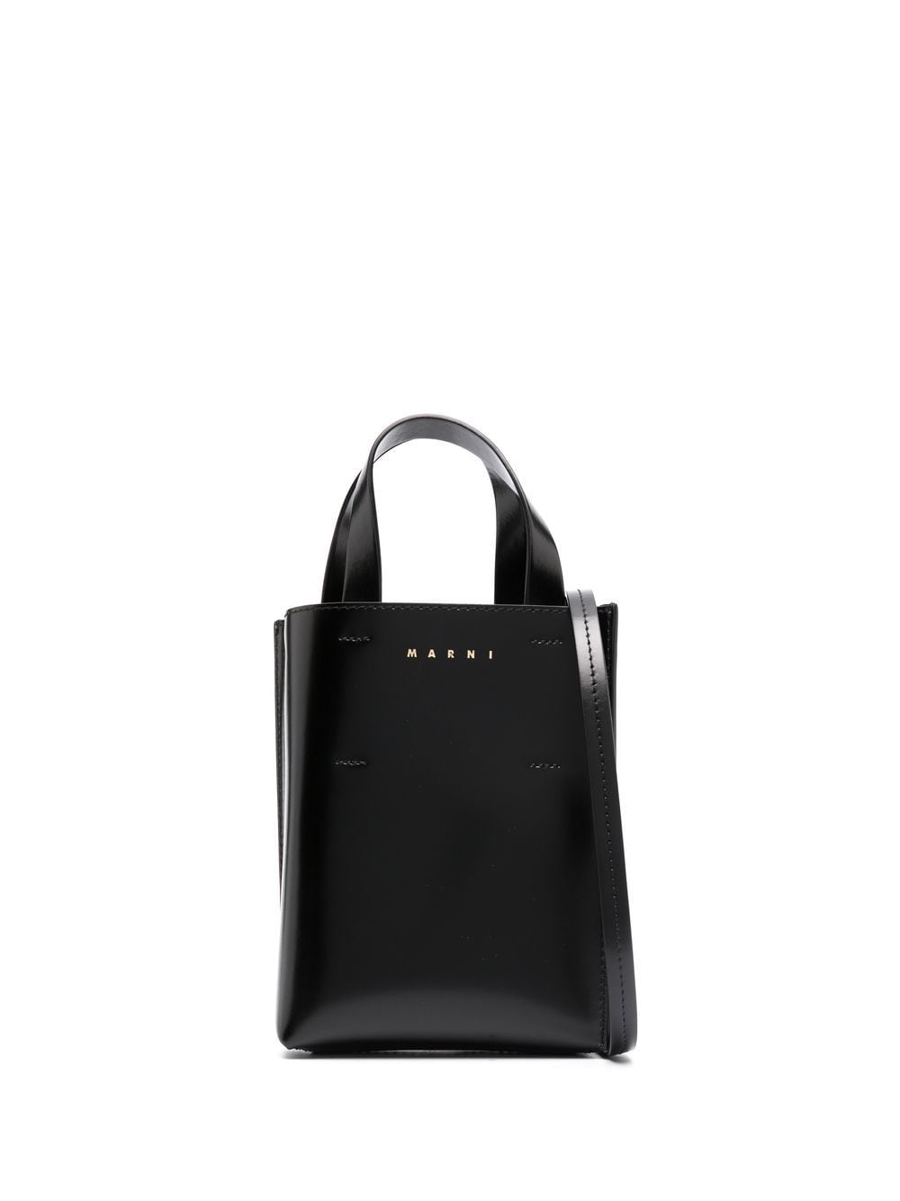 Marni Museo Nano leather tote bag - Black von Marni