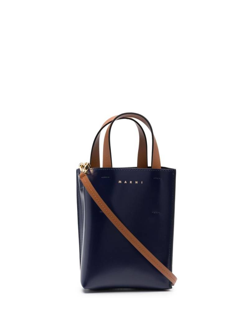 Marni Museo Nano leather tote bag - Blue von Marni