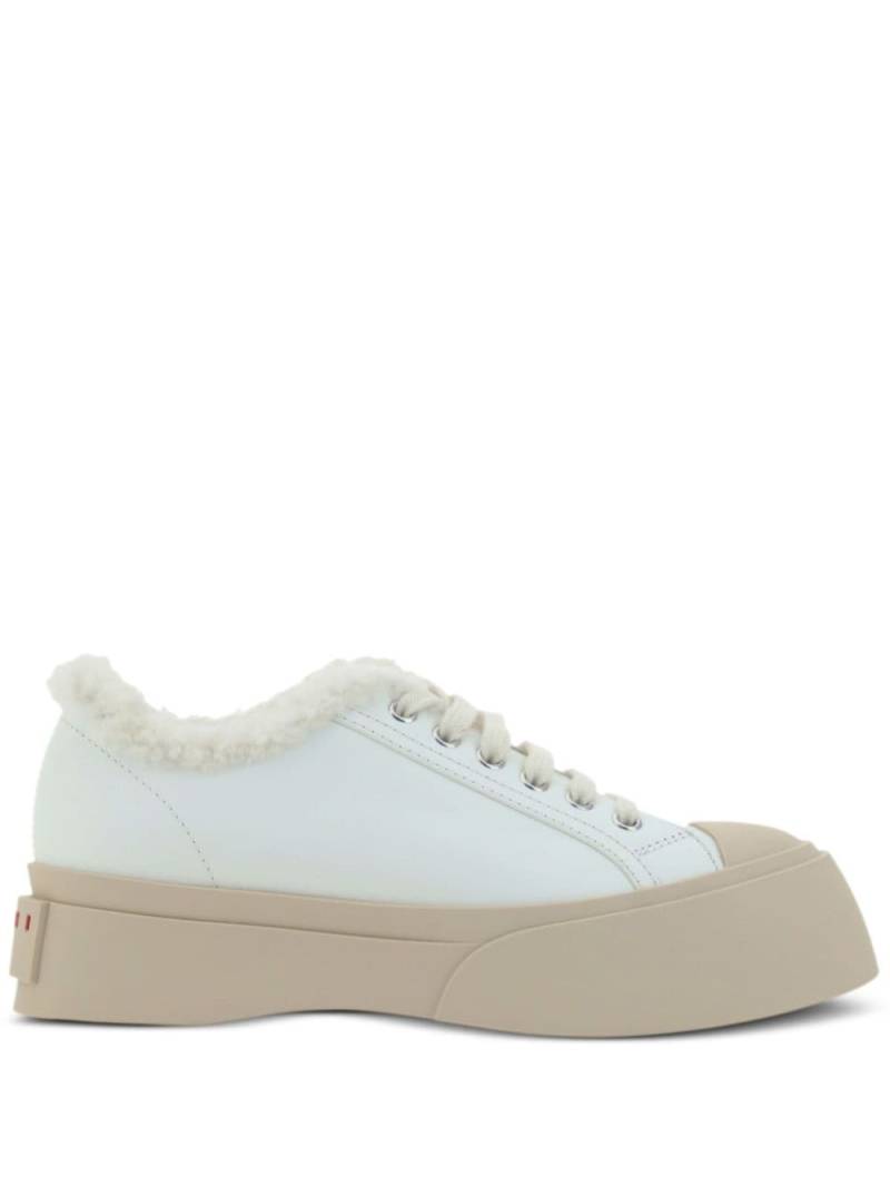 Marni Pablo lace-up shearling-trim sneakers - White von Marni