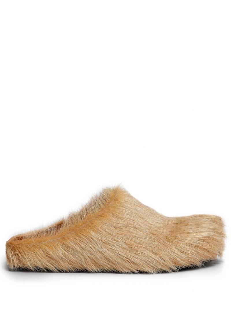 Marni Fussbet Sabot calf-hair slippers - Brown von Marni