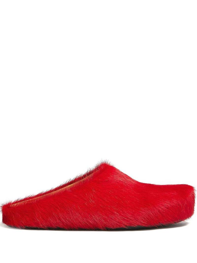 Marni Fussbet Sabot calf-hair slippers - Red von Marni