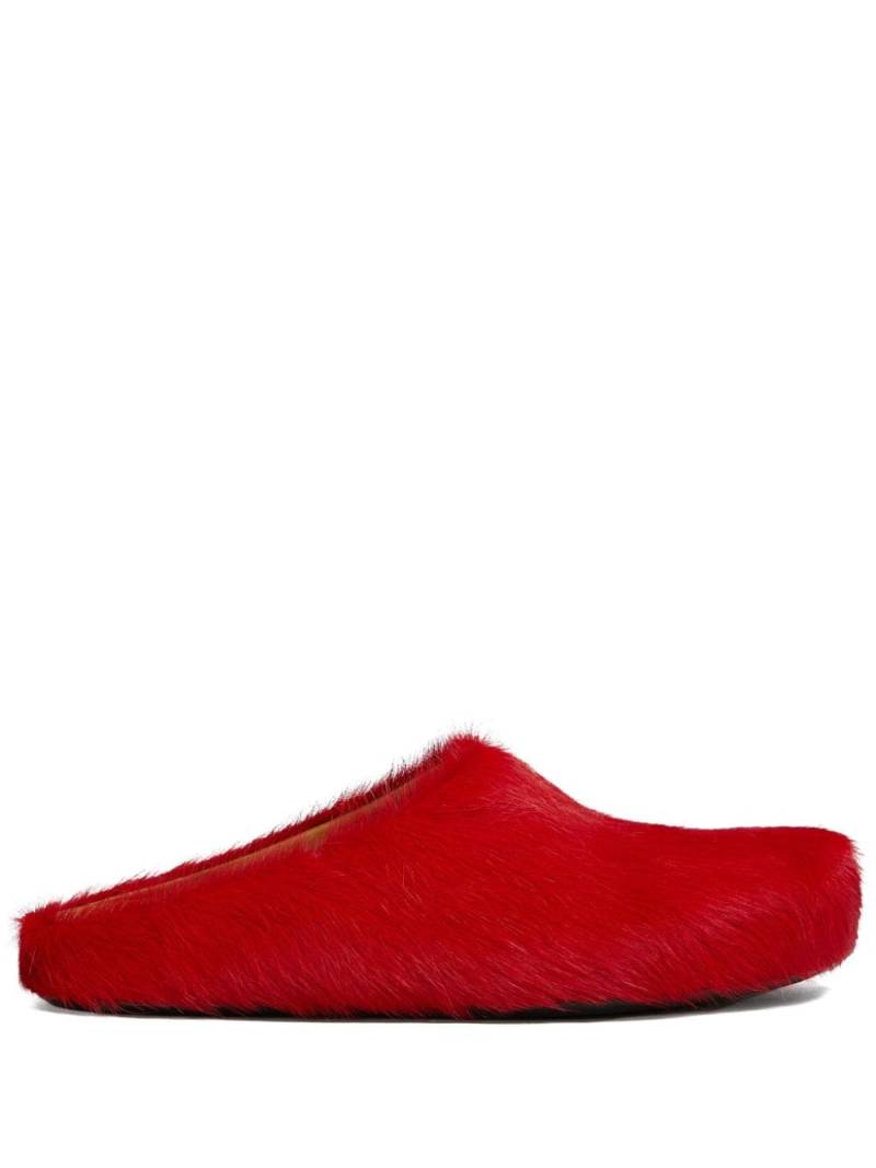 Marni Fussbet Sabot calf-hair slippers - Red von Marni