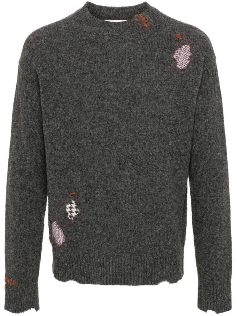 Marni Shetland ripped-detail jumper - Grey von Marni