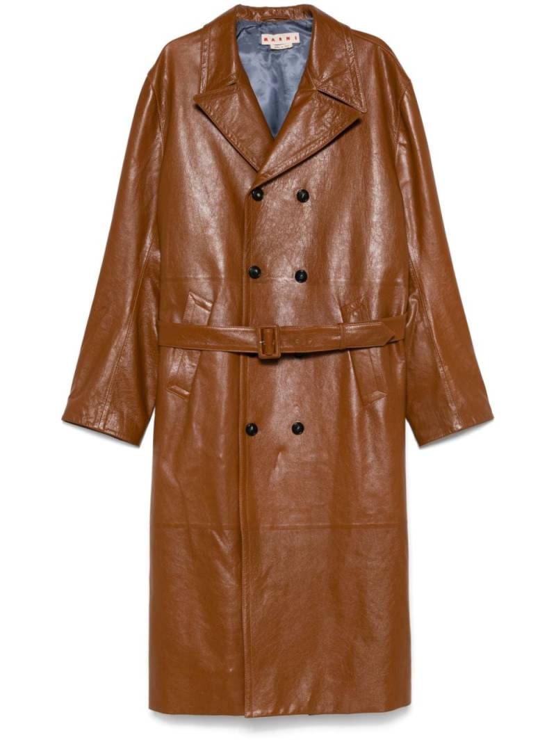 Marni Shiny Leather coat - Brown von Marni