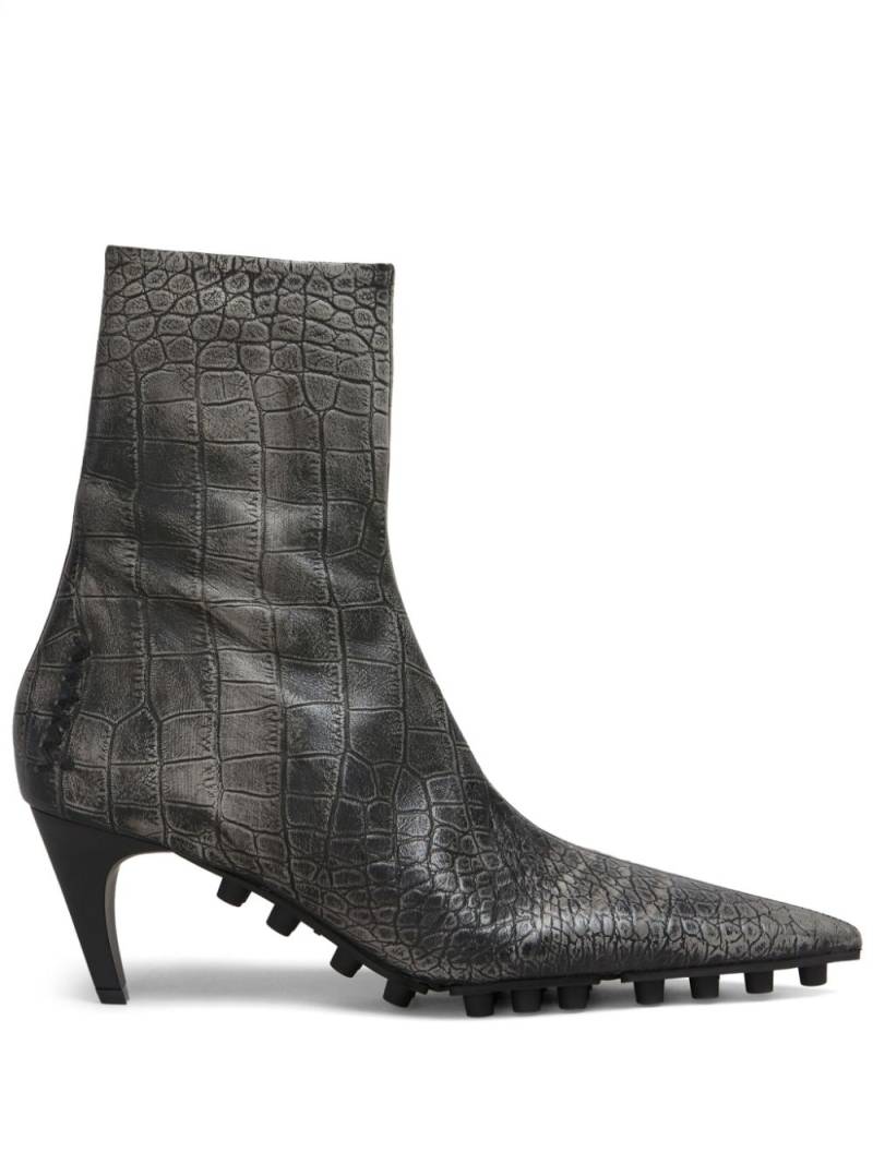 Marni Spike crocodile-effect leather boots - Black von Marni