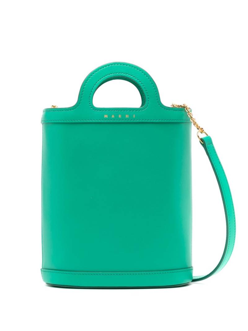 Marni Tropical Nano leather bucket bag - Green von Marni