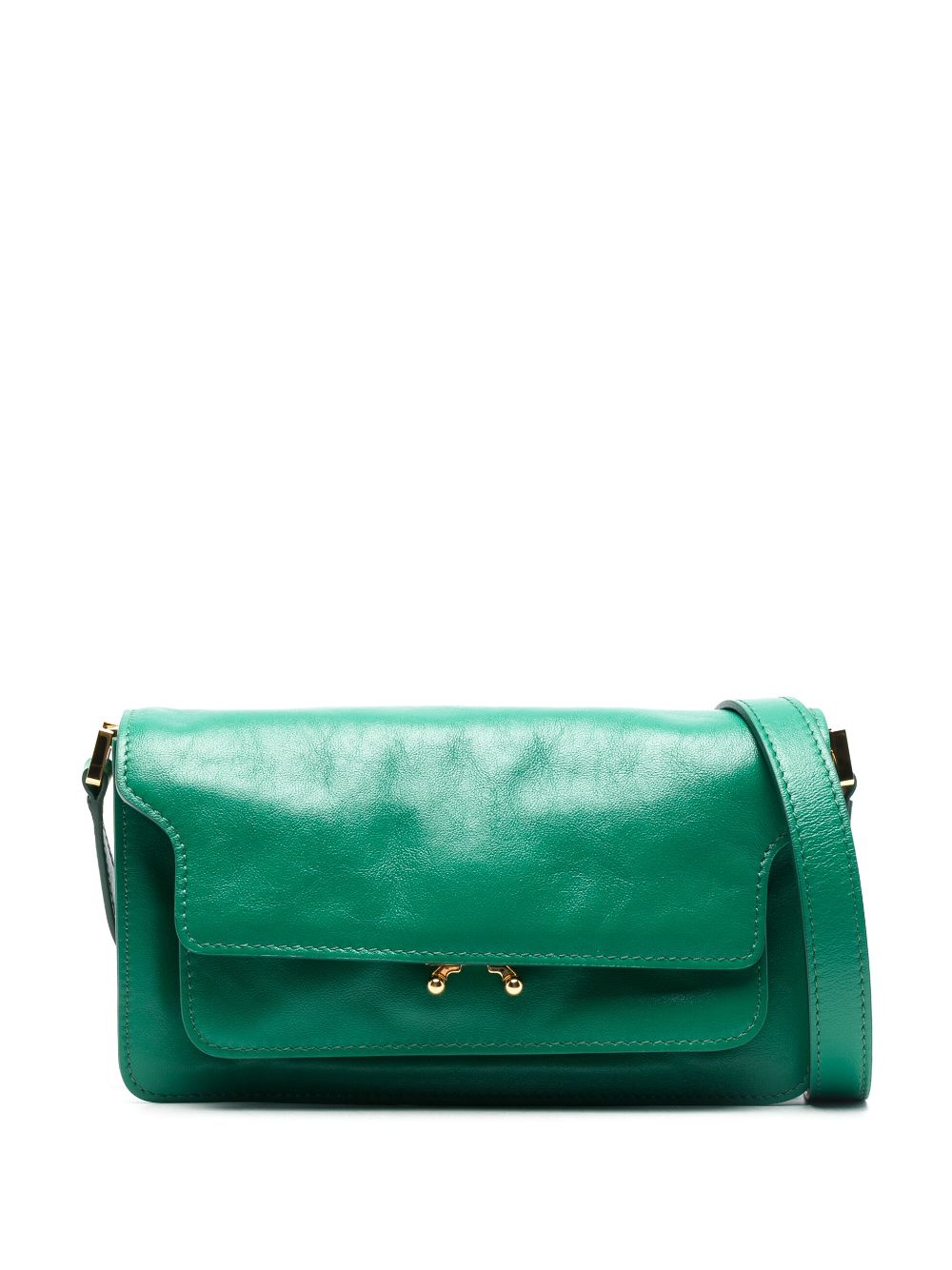 Marni Trunk leather crossbody bag - Green von Marni