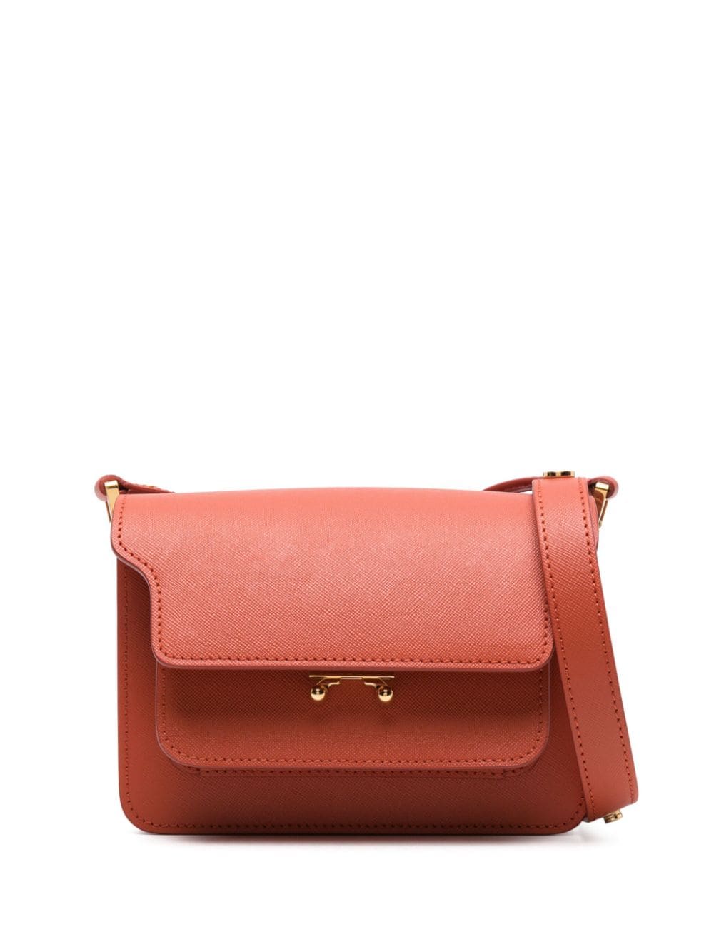 Marni Trunk leather crossbody bag - Orange von Marni