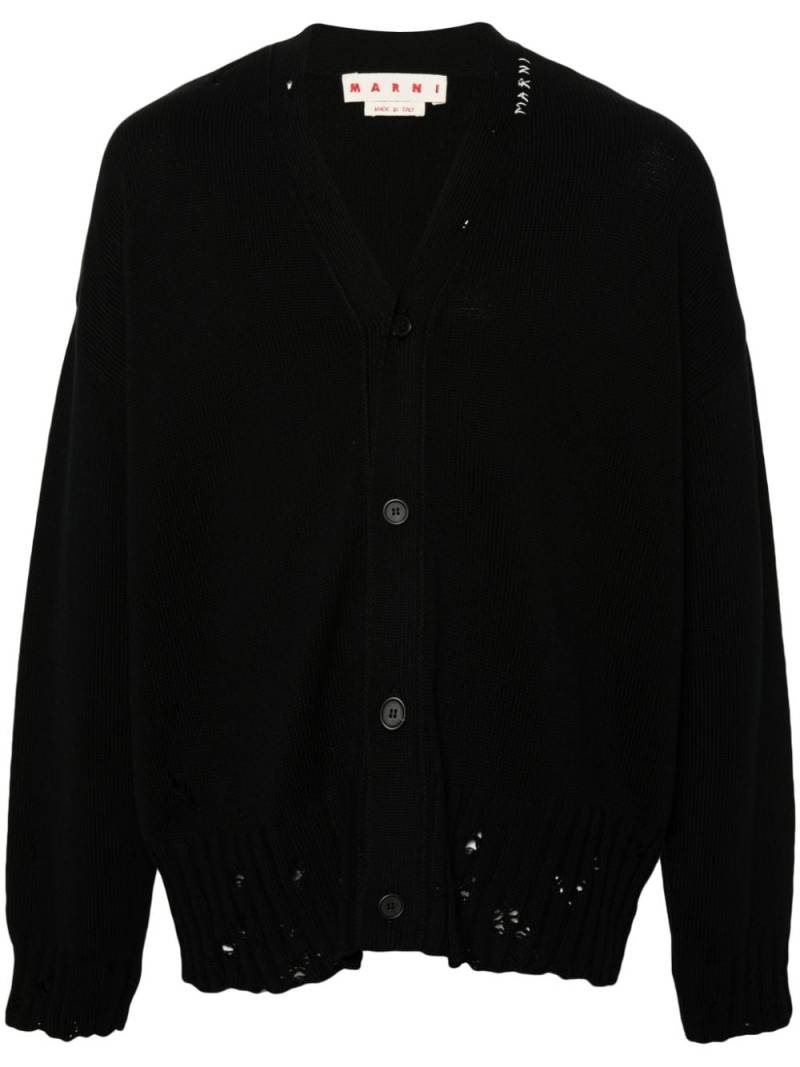 Marni V-neck cotton cardigan - Black von Marni