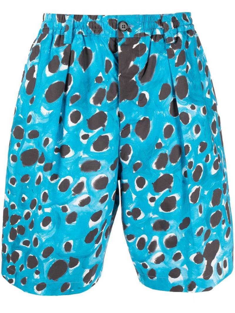 Marni all-over leopard-print shorts - Blue von Marni