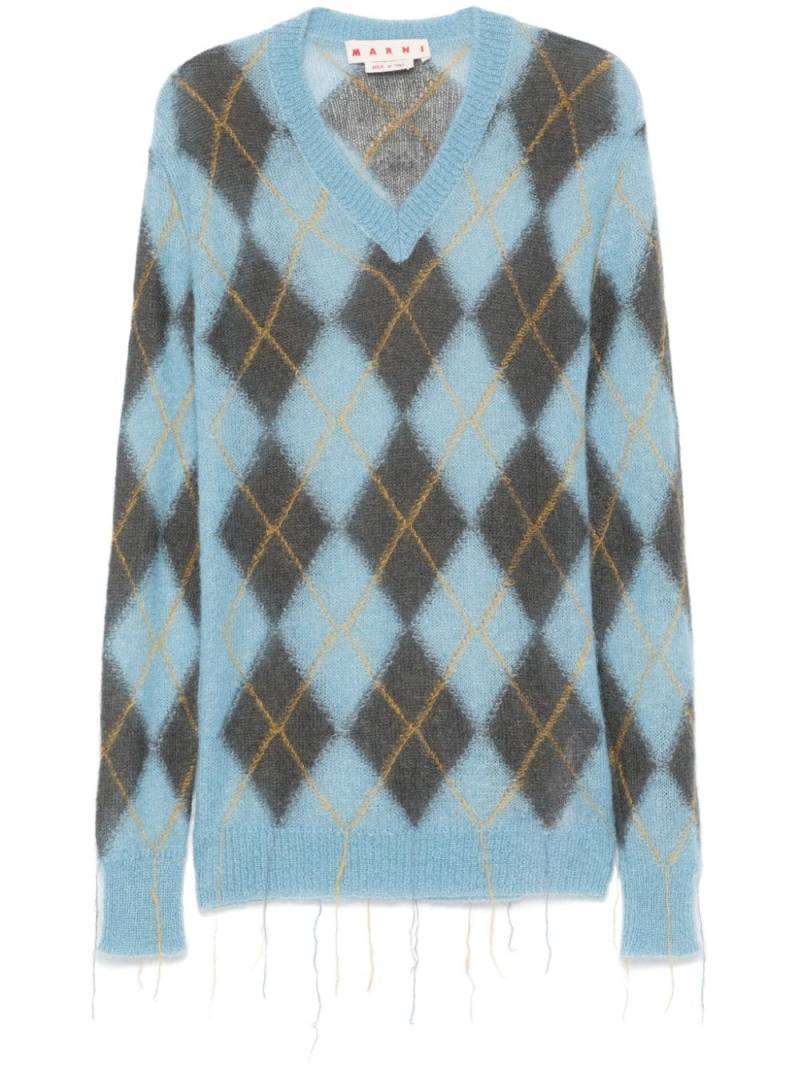 Marni argyle-intarsia sweater - Blue von Marni