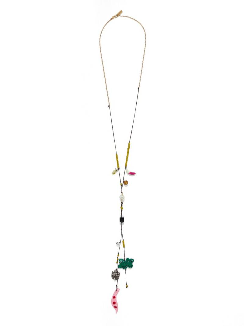 Marni bead-detail charm necklace - Black von Marni