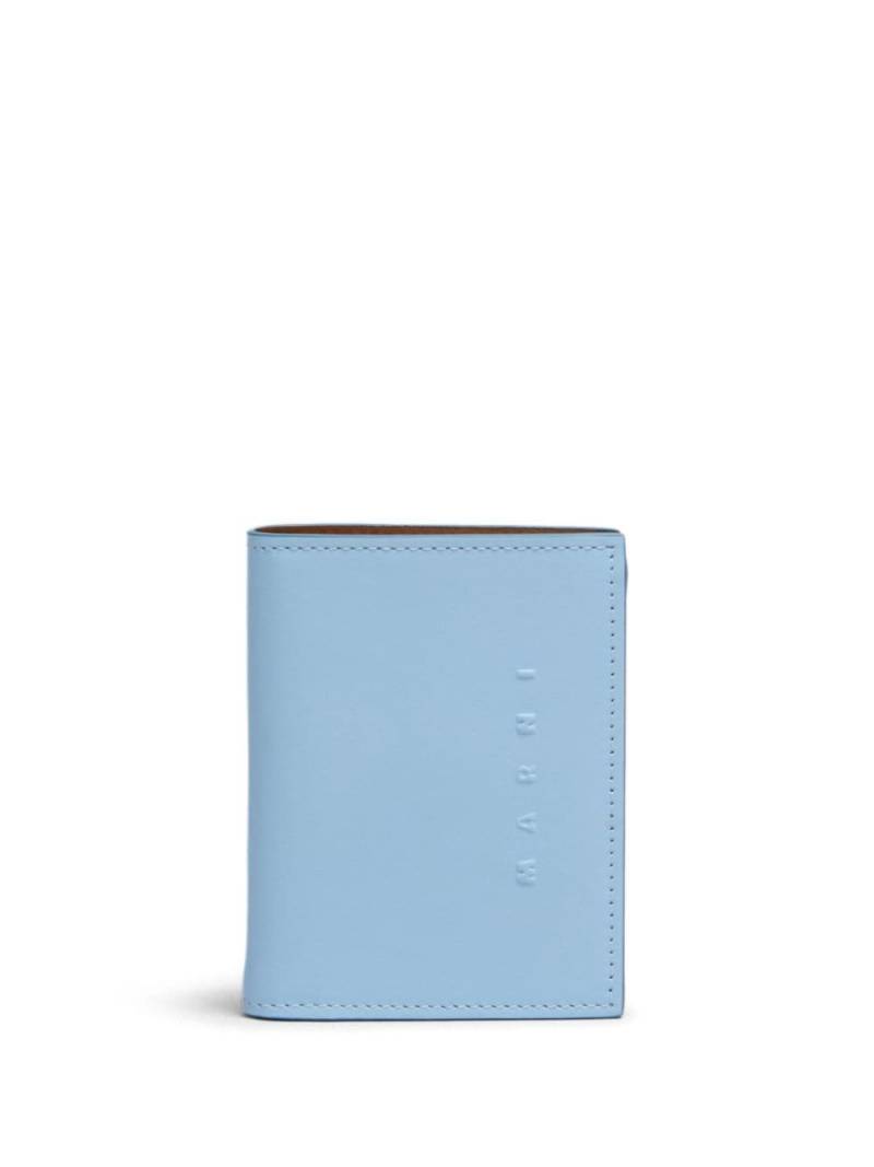 Marni bi-fold embossed logo leather wallet - Blue von Marni