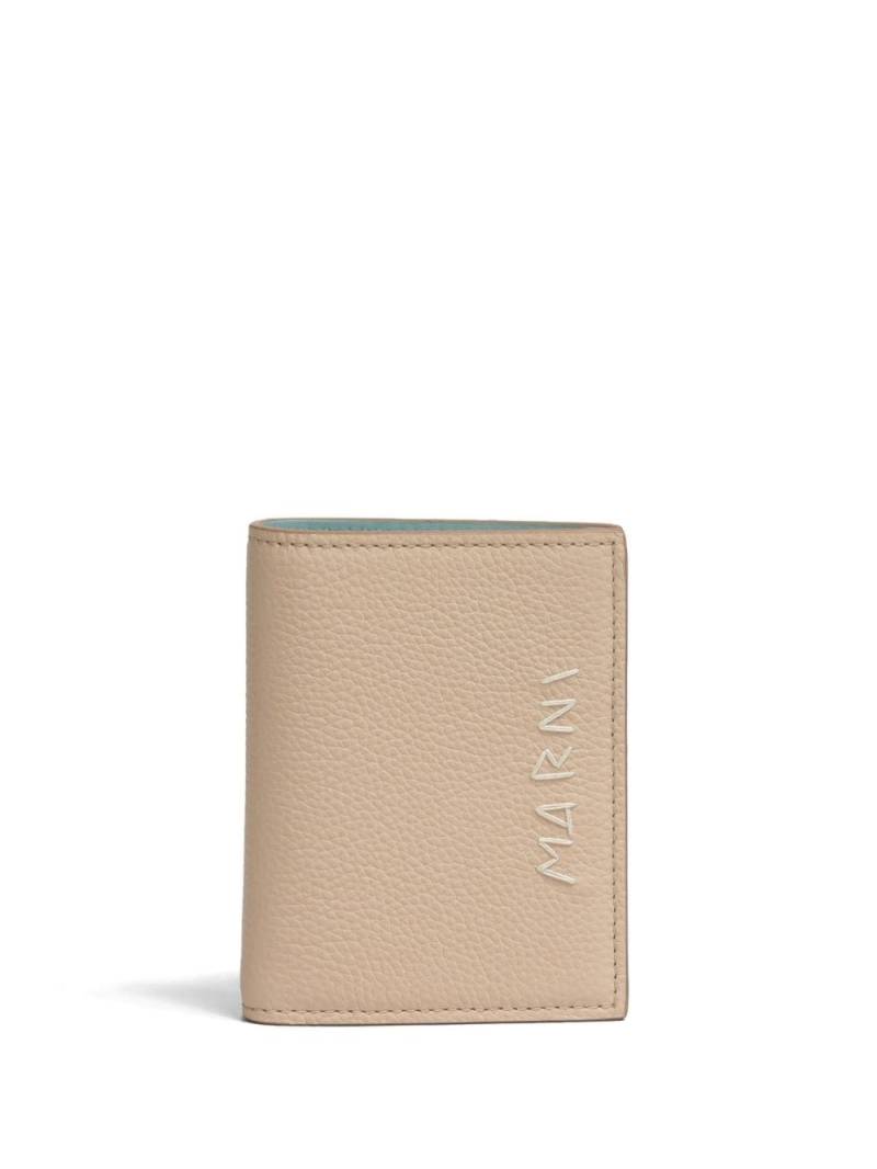 Marni bi-fold leather wallet - Neutrals von Marni