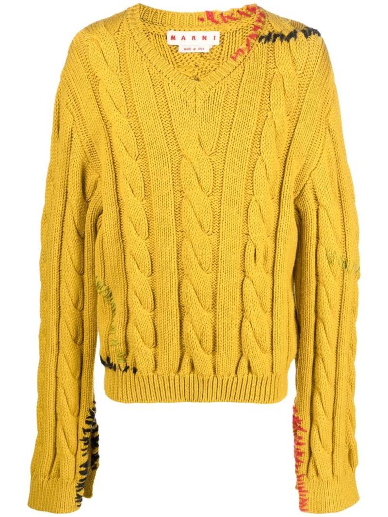 Marni cable-knit virgin wool jumper - Yellow von Marni