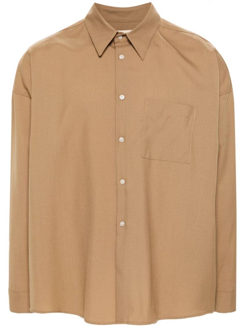 Marni classic-collar virgin wool shirt - Brown von Marni