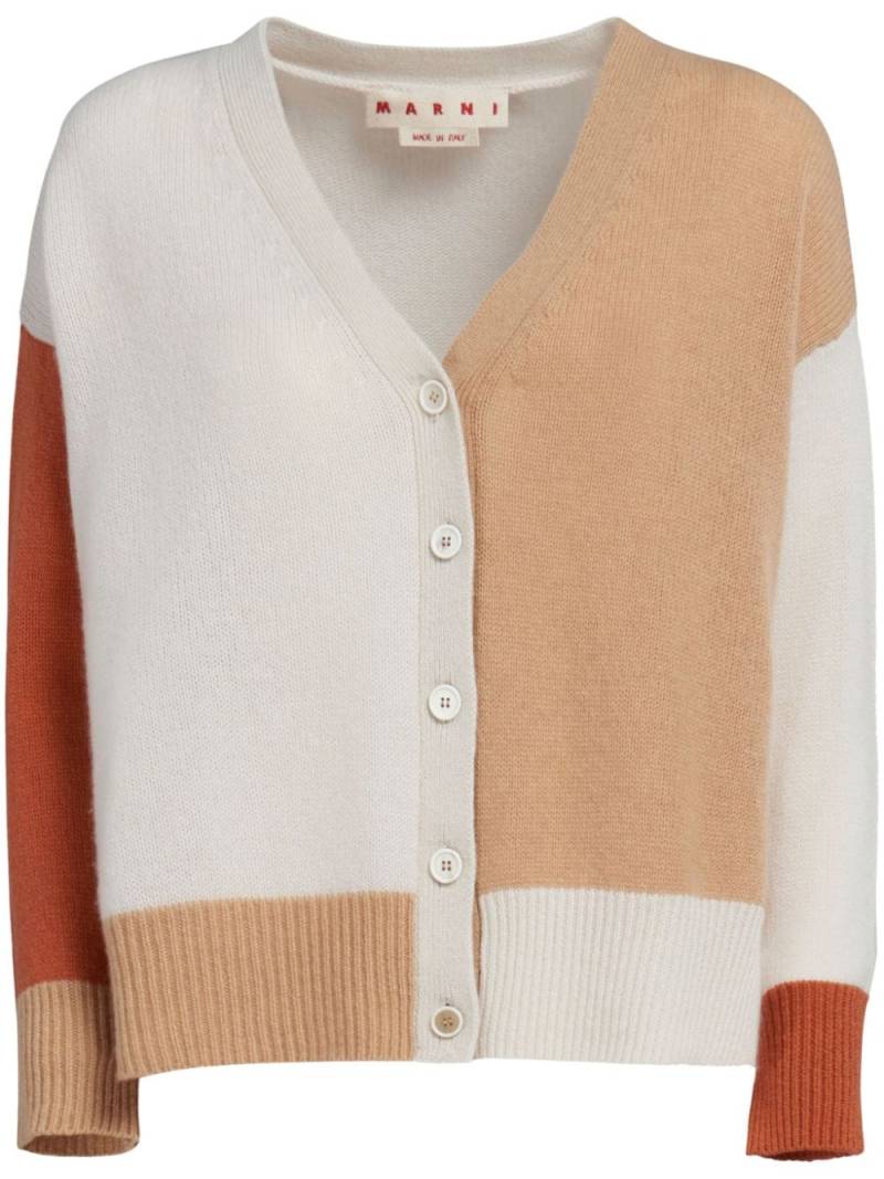 Marni colour-block cashmere cardigan - Neutrals von Marni