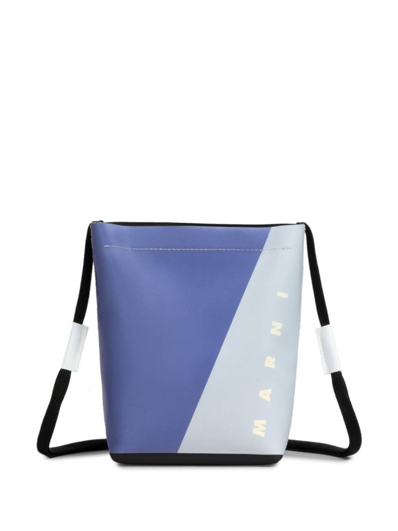 Marni colour-block logo shoulder bag - Purple von Marni